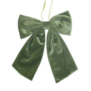 BOW VELVET 8"X9" SAGE W/HANGER
