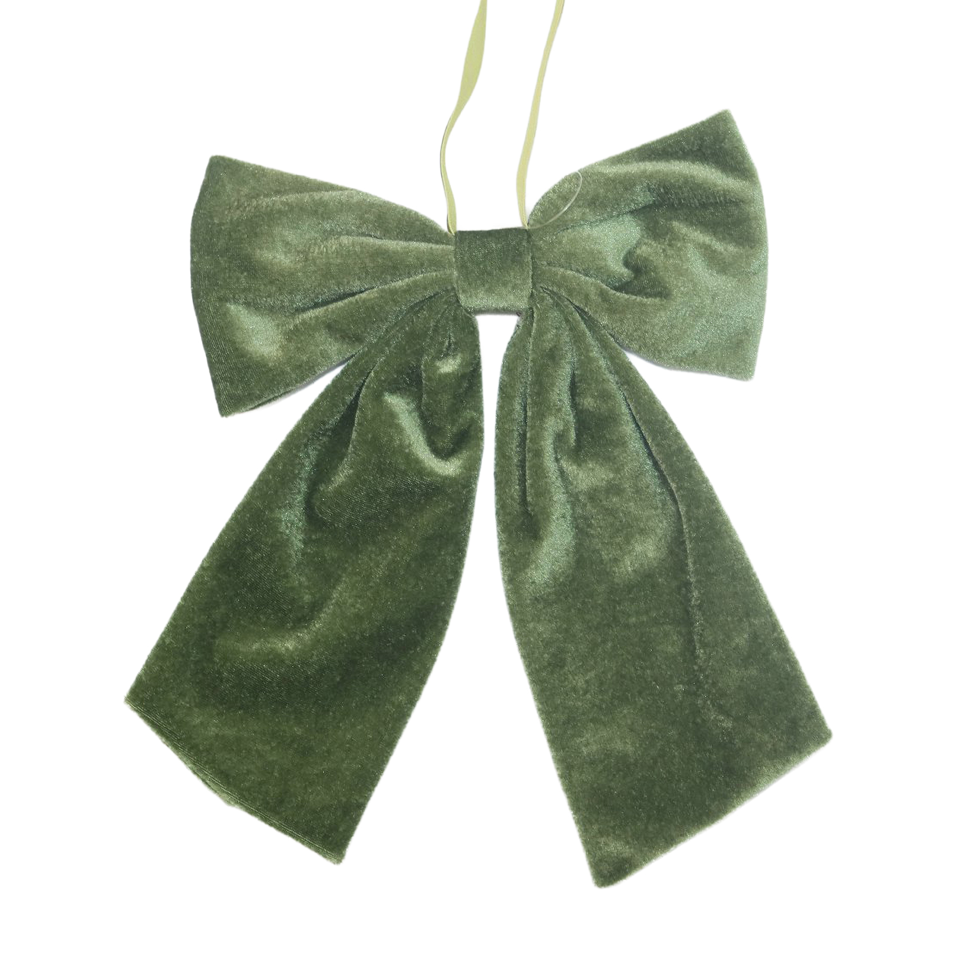 BOW VELVET 8"X9" SAGE W/HANGER