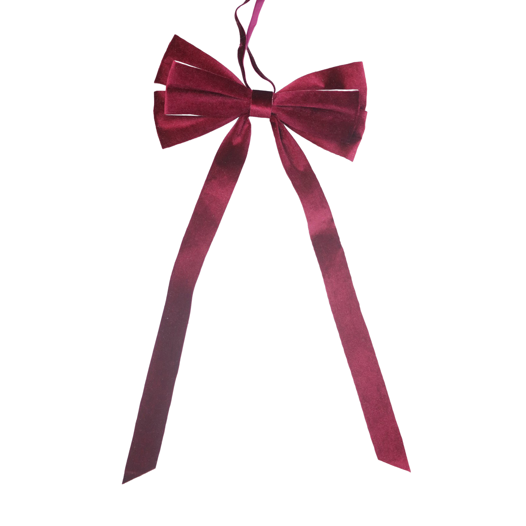 BOW VELVET 9"X19" BLACK CHERRY W/HANGER