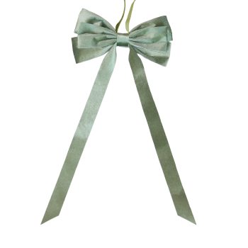 BOW VELVET 9"X19" SAGE W/HANGER