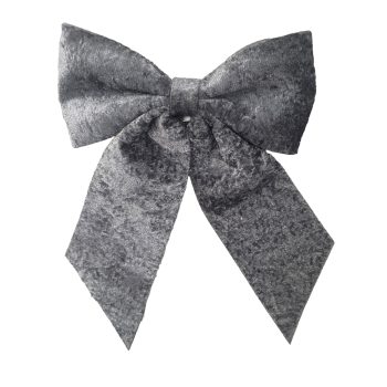 BOW VELVET 7" X9.5" BLUE W/CLIP