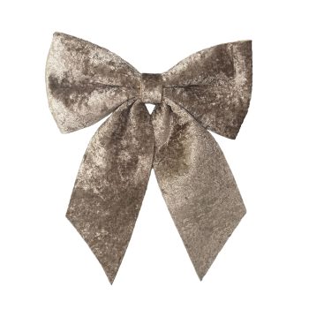 BOW VELVET 7" X9.5" CHAMPAGNE W/CLIP