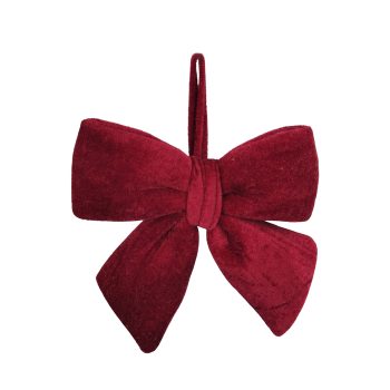BOW FABRIC VELVET/SPONGE 8" BURGUNDY W/HANGER