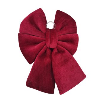 BOW FABRIC VELVET/SPONGE 20" BURGUNDY W/RING HANGER