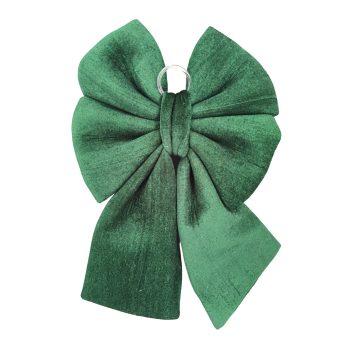 BOW FABRIC VELVET/SPONGE 20" DARK GREEN W/RING HANGER