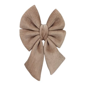 BOW FABRIC VELVET/SPONGE 20" LIGHT BROWN W/RING HANGER