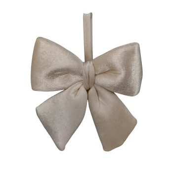BOW FABRIC VELVET/SPONGE 8" IVORY W/HANGER