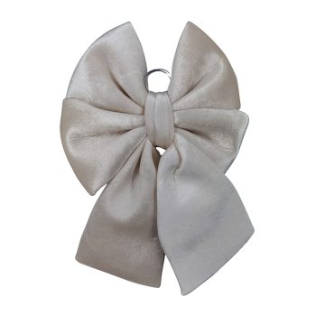 BOW FABRIC VELVET/SPONGE 20" IVORY W/RING HANGER
