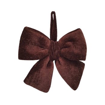 BOW FABRIC VELVET/SPONGE 8" DARK BROWN W/HANGER