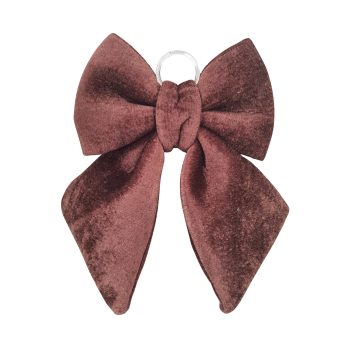BOW FABRIC VELVET/SPONGE 12" DARK BROWN W/RING HANGER
