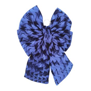 BOW FABRIC VELVET/SPONGE 20" BLUE WAVE PATTERN W/RING HANGER