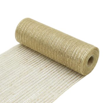 DECOR MESH 10" X 10YDS CHAMPAGNE W/NATURAL JUTE & WIDE CHAMPAGNE METALLIC