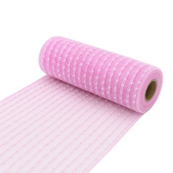 DECOR MESH 10" X 10YDS PINK W/WHITE BALL STRING