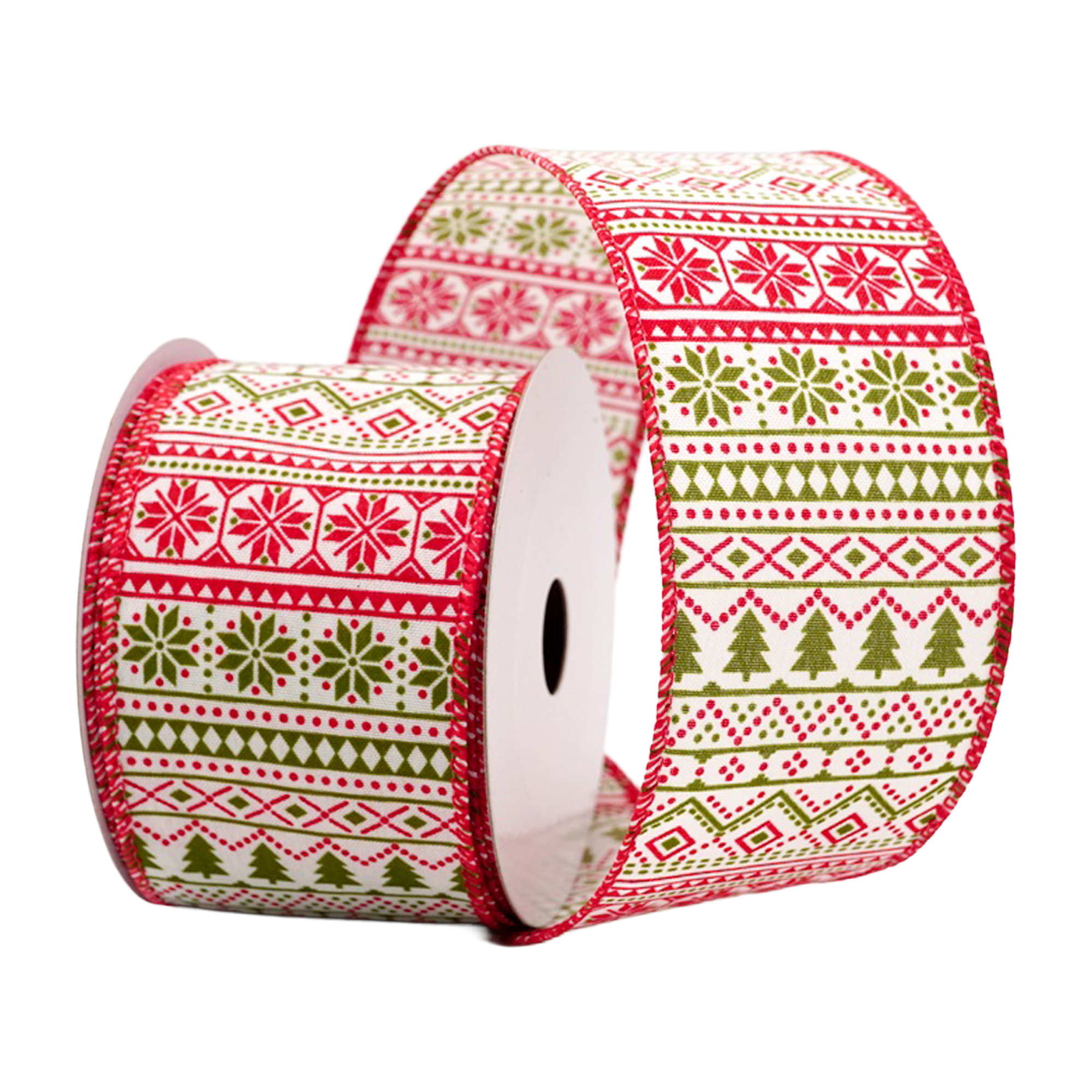 WIRED RIBBON 2.5"X10 YDS. IVORY KNIT SWEATER