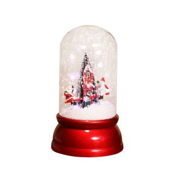 SNOWING CYLINDRICAL BALL SEESAW 7"X12" METALLIC RED
