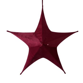 FOLDING VELVET STAR 26" BURGUNDY