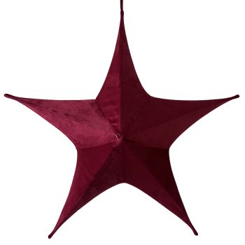 FOLDING VELVET STAR 32" BURGUNDY