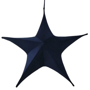 FOLDING VELVET STAR 32" DARK BLUE