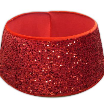 TREE COLLAR 10"X24" RED SEQUIN ROLL UP