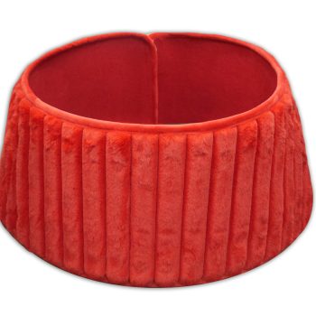 TREE COLLAR 10"X24" RED STRIPED FAUX FUR ROLL UP