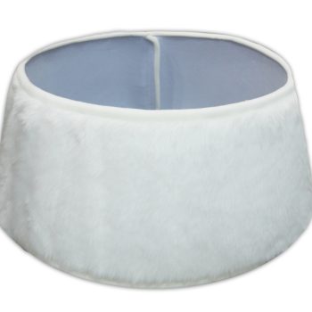 TREE COLLAR 10"X24" WHITE FAUX FUR ROLL UP