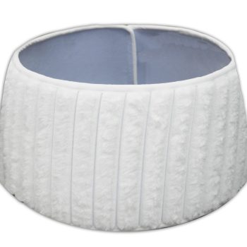 TREE COLLAR 10"X24" WHITE STRIPED FAUX FUR ROLL UP