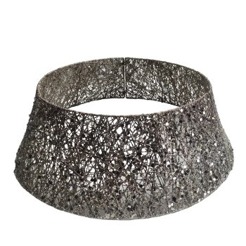 TREE SKIRT 24" CHAMPAGNE GOLD FABRIC W/WIRE FRAME