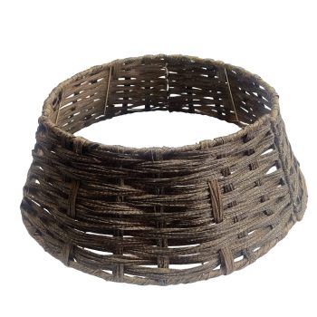 TREE SKIRT 24" PLASTIC COFFEE RATTAN
