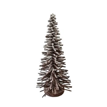 TREE BOTTLE-BRUSH 12" DARK BROWN W/SNOW FINISH