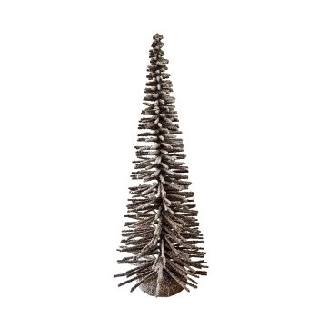 TREE BOTTLE-BRUSH 16" DARK BROWN W/SNOW FINISH