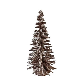 TREE BOTTLE-BRUSH 8" DARK BROWN W/SNOW FINSH