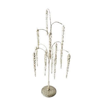 TREE W/ICICLES 18" CLEAR W/GOLD GLITTER