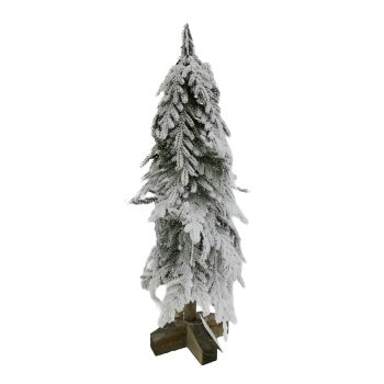 FLOCKED TREE FLOCKED PINE 20"X7" GREEN/WHITE