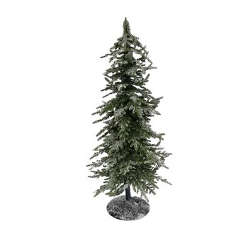 TREE FLOCKED PINE W/GLITTER 20.5"X5" GREEN/WHITE TABLE TOP