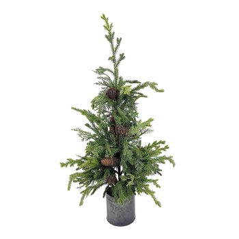 TREE POTTED SPRUCE 29" REAL LOOK W/METAL POT