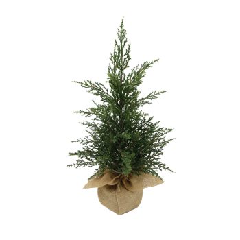 TREE CEDAR 18" GREEN W/BURLAP SACK