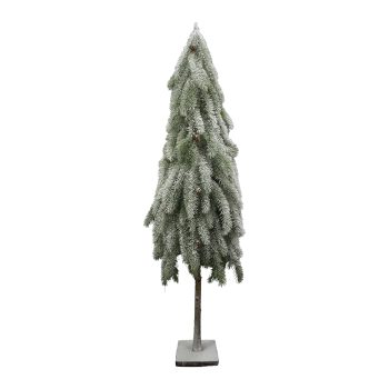 TREE FLOCKED PINE W/PINE CONE 49" 70 LED LIGHTS W/BASE