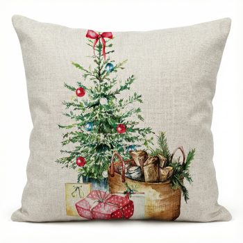 CUSHION DECORATIVE 16"X16" CHRISTMAS POTTED PLANT