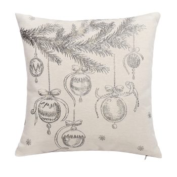 CUSHION DECORATIVE BELL JACQUARD METALLIC 18"X18" MIXED POLYESTER/COTTON 400G FILLING