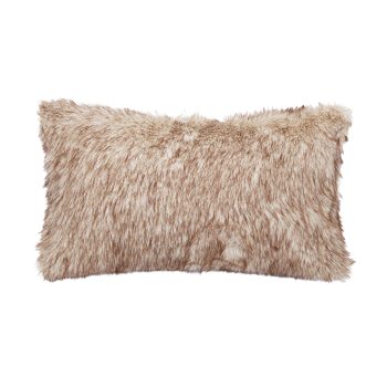 CUSHION DECORATIVE FAUX FUR 20"X12" LIGHT BROWN POLYESTER 300G FILLING