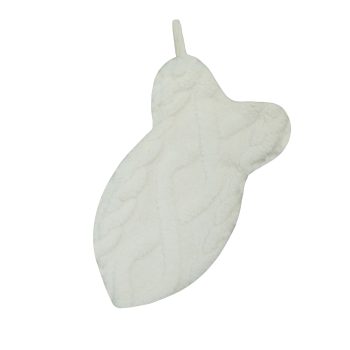 STOCKING 14" PET IVORY FLEECE CABLE KNIT FISH DESIGN