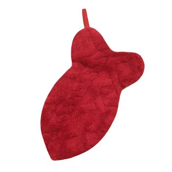 STOCKING 14" PET RED FLEECE CABLE KNIT FISH DESIGN