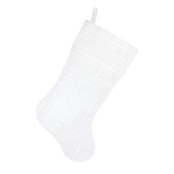STOCKING 20.5" WHITE SPARKLE TWEED