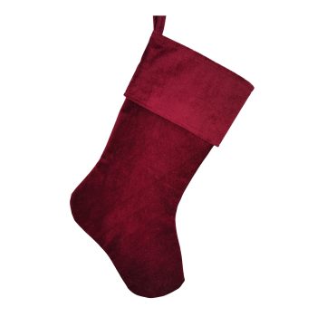 STOCKING FABRIC VELVET 20" PLAIN/BURGUNDY