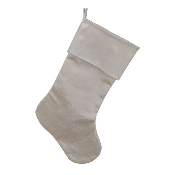 STOCKING FABRIC VELVET 20" PLAIN/IVORY