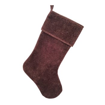 STOCKING FABRIC VELVET 20" PLAIN/DARK BROWN
