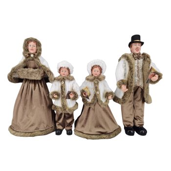 CAROLLER FAMILY 4PC SET 20"-26" CLASSIC DELUXE ATTIRE SEQUINS BROWN/IVORY