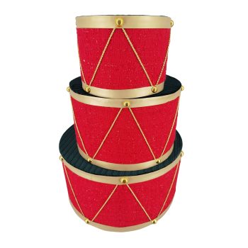 DECORATIVE DRUM 3PC SET 8"/12"/16" RED/GREEN