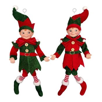 ELF POSABLE 2 STYLE 14" RED/GREEN/WHITE