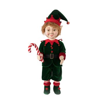 SANYA'S HELPER (ELF) STANDING 10.5"X9.5"X27.5" IN GREEN ELF CLOTHING